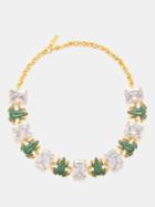 Begm Khan - Frog 24kt Gold-plated Choker Necklace - Womens - Green Multi