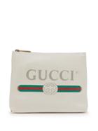 Matchesfashion.com Gucci - Logo Print Small Leather Pouch - Mens - White