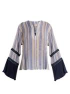Zeus + Dione Nymph Geometric-jacquard Silk-blend Top