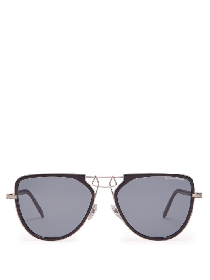 Calvin Klein 205w39nyc D-frame Aviator Acetate And Metal Sunglasses