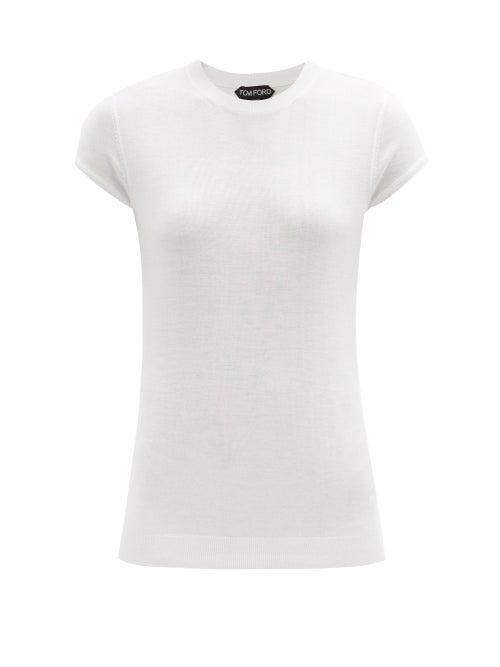 Tom Ford - Round-neck Cashmere-blend Sweater - Womens - White