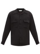 Matchesfashion.com Sasquatchfabrix - Point Cuban Collar Matte-satin Shirt - Mens - Black
