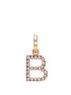 Matchesfashion.com Burberry - B Crystal Embellished Letter Charm - Womens - Crystal