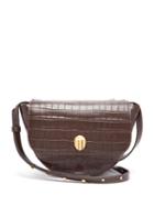 Matchesfashion.com Wandler - Billy Crocodile Effect Leather Shoulder Bag - Womens - Dark Brown