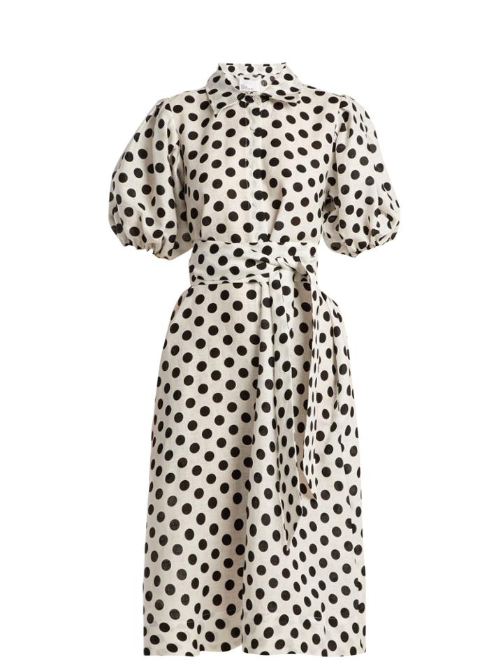 Lisa Marie Fernandez Polka-dot Linen Shirtdress