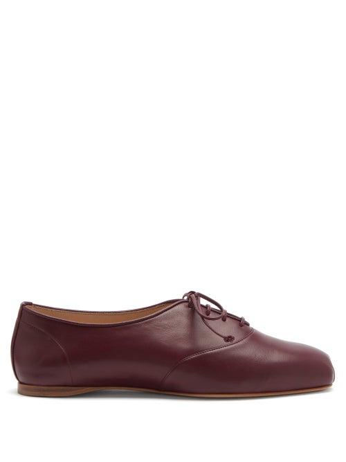 Matchesfashion.com Gabriela Hearst - Maya Square-toe Nappa-leather Oxford Shoes - Womens - Burgundy