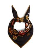Marine Serre Floral And Logo-print Silk Scarf