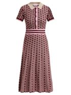 Matchesfashion.com Gabriela Hearst - Elvis Striped Cashmere Blend Midi Dress - Womens - Pink Multi