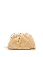 Matchesfashion.com Bottega Veneta - The Pouch Intrecciato Small Leather Clutch - Womens - Beige