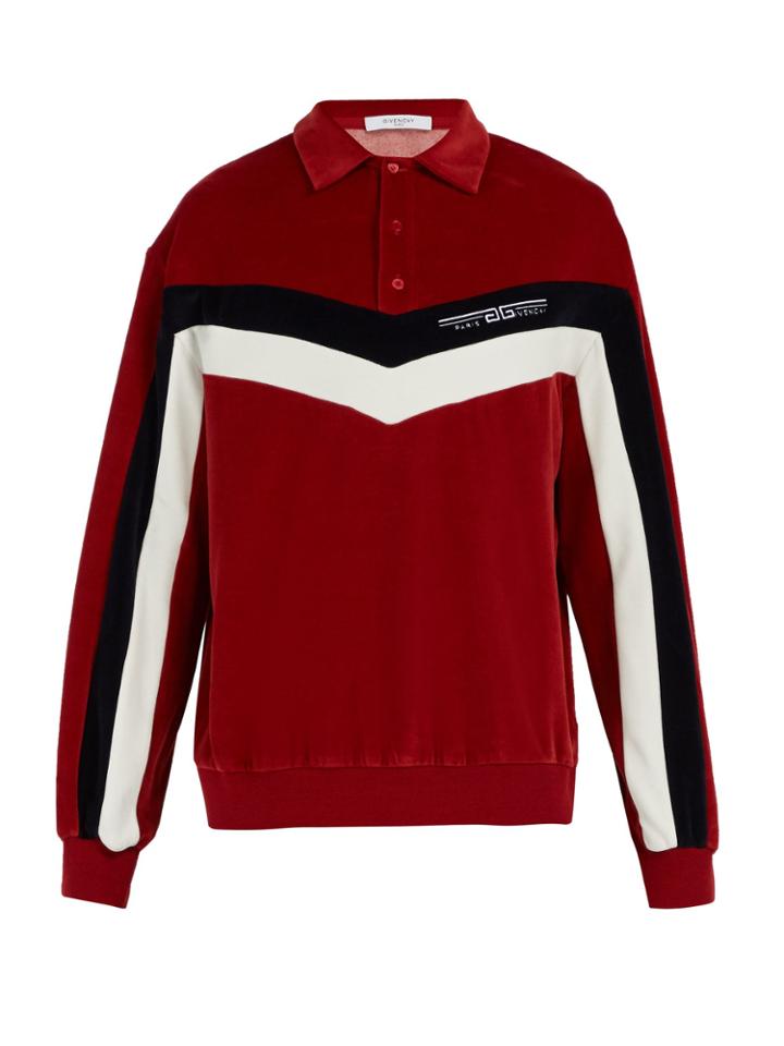 Givenchy Logo-embroidered Chevron Striped Sweatshirt