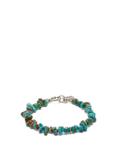 Matchesfashion.com Isabel Marant - Logo Plaque And Stone Bracelet - Mens - Blue