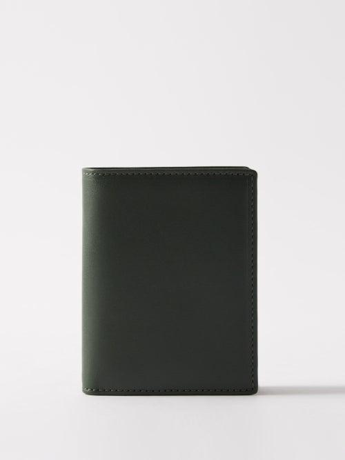 Comme Des Garons Wallet - Bi-fold Leather Wallet - Mens - Green