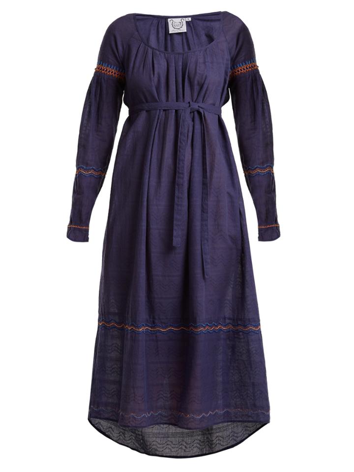 Thierry Colson Cretan Embroidered Cotton Dress