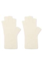 Khaite - Beatrix Fingerless Cashmere Gloves - Womens - Cream