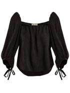Matchesfashion.com Saint Laurent - Floral Jacquard Silk Blouse - Womens - Black