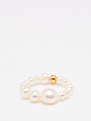 Anita Berisha - Petite Baroque Pearl & 14kt Gold-plated Ring - Womens - Pearl