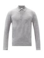 Matchesfashion.com Paul Smith - Long-sleeved Merino-wool Polo Shirt - Mens - Grey