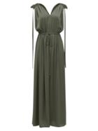 Matchesfashion.com Carl Kapp - Voyager Drawstring-tie Satin Dress - Womens - Dark Green
