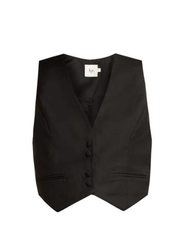 Matchesfashion.com Aje - Stratford Slim Fit Wool Blend Waistcoat - Womens - Black