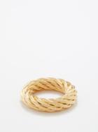 Bottega Veneta - Rope-twist 18kt Gold-plated Sterling-silver Ring - Womens - Yellow Gold