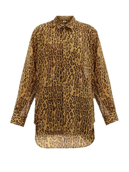 Matchesfashion.com Junya Watanabe - Leopard-print Gauze Shirt - Womens - Leopard