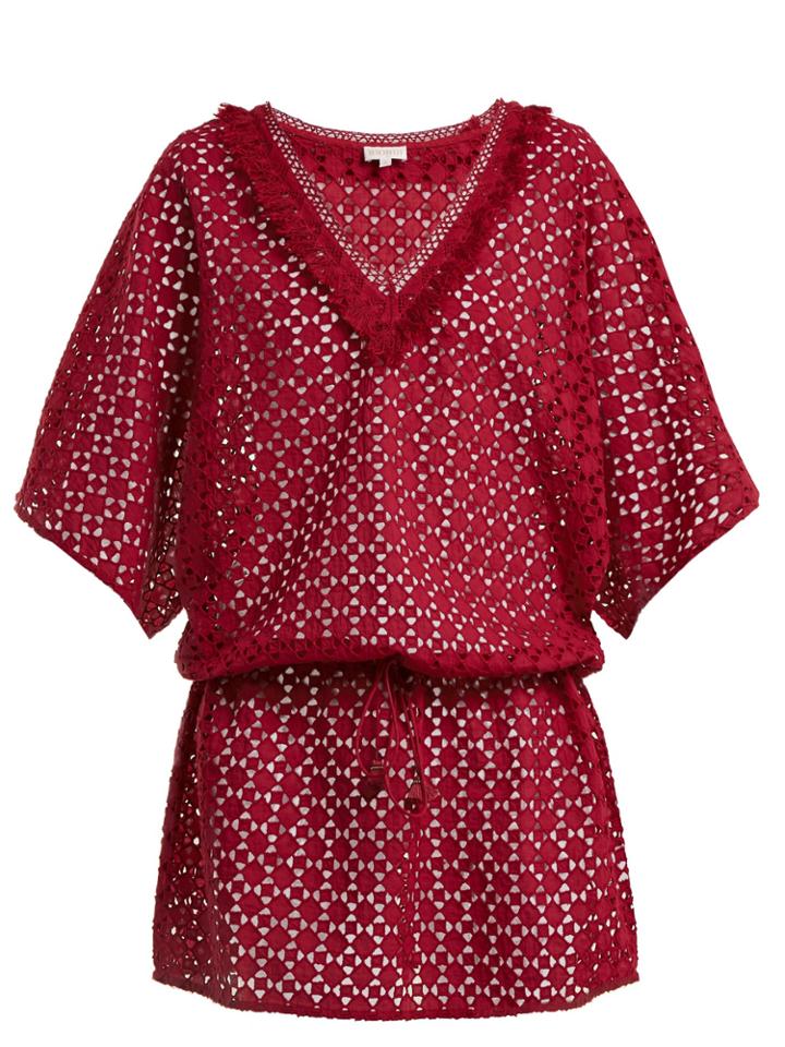 Biondi Riad Batwing-sleeve Broderie-anglaise Kaftan