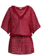 Biondi Riad Batwing-sleeve Broderie-anglaise Kaftan