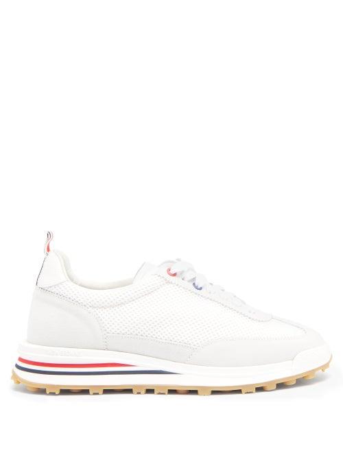 Matchesfashion.com Thom Browne - Tricolour-stripe Mesh Trainers - Womens - White