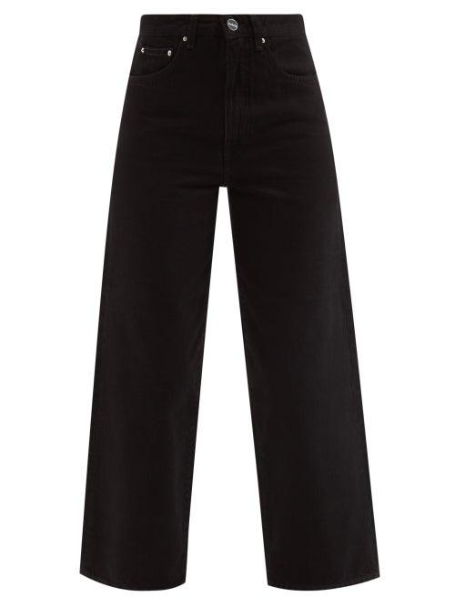 Totme - High-rise Cropped Wide-leg Jeans - Womens - Black