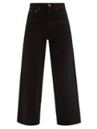 Totme - High-rise Cropped Wide-leg Jeans - Womens - Black