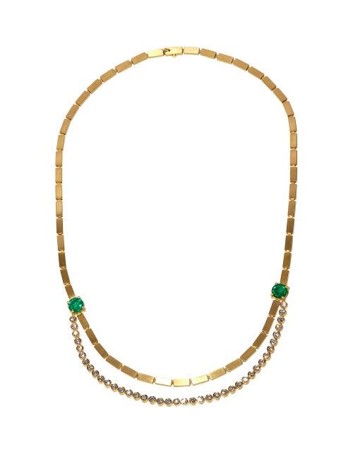 Matchesfashion.com Ileana Makri - Stream Emerald, Diamond & 18kt Gold Necklace - Womens - Green Gold