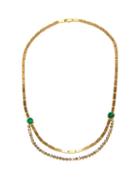 Matchesfashion.com Ileana Makri - Stream Emerald, Diamond & 18kt Gold Necklace - Womens - Green Gold