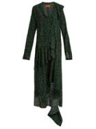 Matchesfashion.com Colville - Floral Print Silk Dress - Womens - Green Print