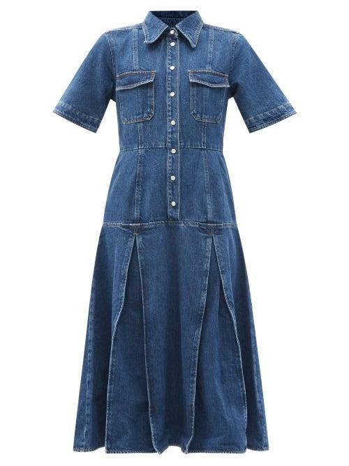 Matchesfashion.com Wales Bonner - Saint Catherine Denim Shirt Dress - Womens - Denim