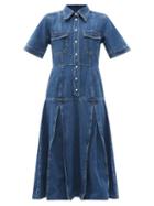 Matchesfashion.com Wales Bonner - Saint Catherine Denim Shirt Dress - Womens - Denim