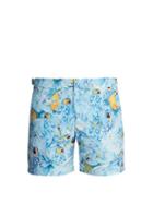 Matchesfashion.com Orlebar Brown - Bulldog Bird Print Swim Shorts - Mens - Blue Multi
