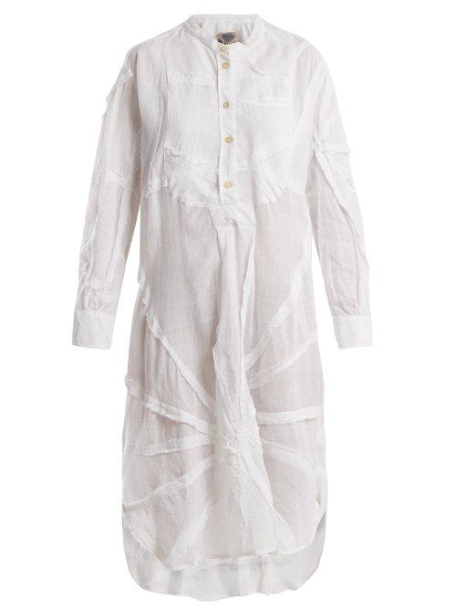 Matchesfashion.com By Walid - Patchwork Cotton Shirt Dress - Womens - White