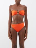 Sara Cristina - Ring-embellished Bandeau Bikini Top - Womens - Orange