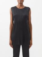 Pleats Please Issey Miyake - Technical-pleated Tunic Tank - Womens - Black