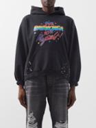 Balenciaga - Logo-print Cotton-jersey Hoodie - Womens - Black