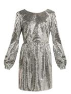 Matchesfashion.com Saloni - Camille Sequinned Mini Dress - Womens - Silver