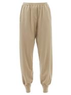 Tom Ford - Leather-trim Cashmere-blend Jersey Track Pants - Womens - Camel