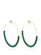 Matchesfashion.com Diane Kordas - 18kt Gold Malachite And Diamond Hoop Earrings - Womens - Green