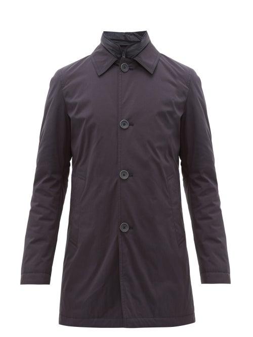 Matchesfashion.com Herno - Quilted Technical Overcoat - Mens - Navy