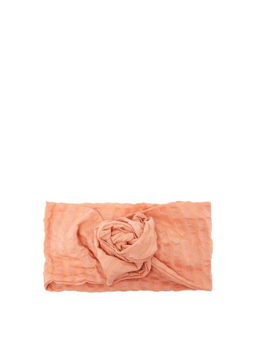 Matchesfashion.com Cult Gaia - Knotted Seersucker Headband - Womens - Pink