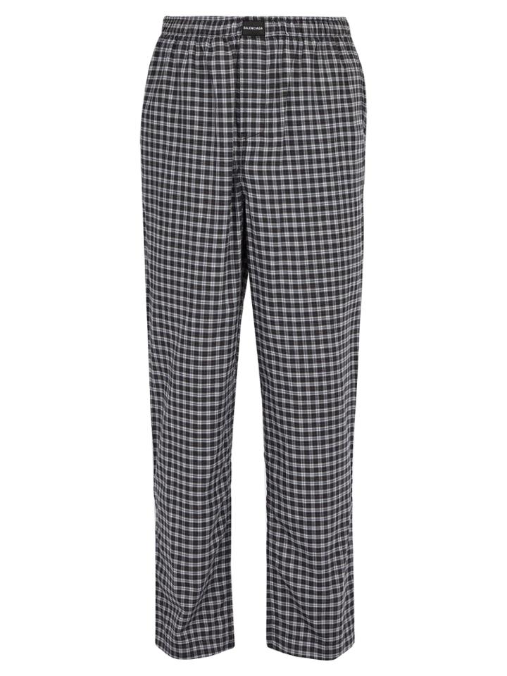 Balenciaga Checked Cotton Trousers