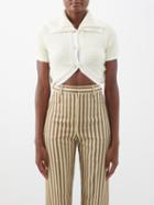 Jacquemus - Campana Chenille-knit Cropped Cardigan - Womens - Off White