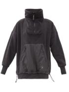 Matchesfashion.com Adidas By Stella Mccartney - High-neck Drawcord-hem Fleece Sweatshirt - Womens - Black