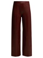 Matchesfashion.com Jacquemus - Jalad Leather Trousers - Womens - Burgundy