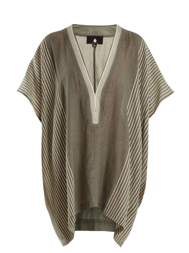 Su Lamu Deep V-neck Striped Cotton Kaftan